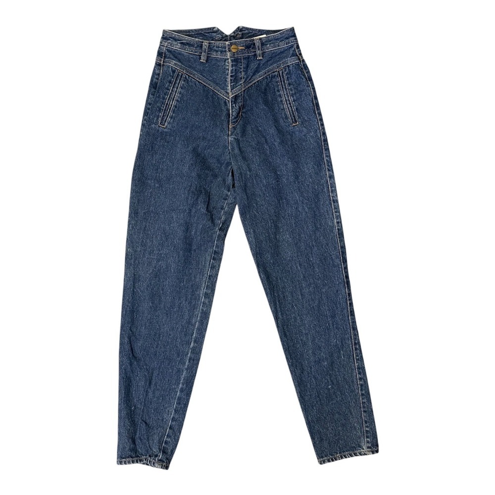 Vintage Unionbay High Waisted Western Yoke Tapered Mom Jeans Blue Denim 25